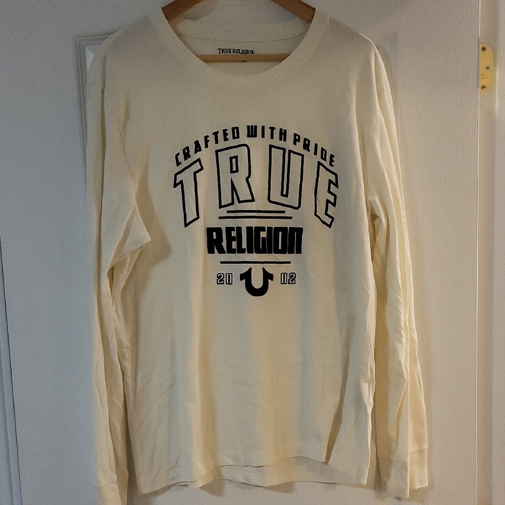 True Religion Off-White Graphic Long Sleeve